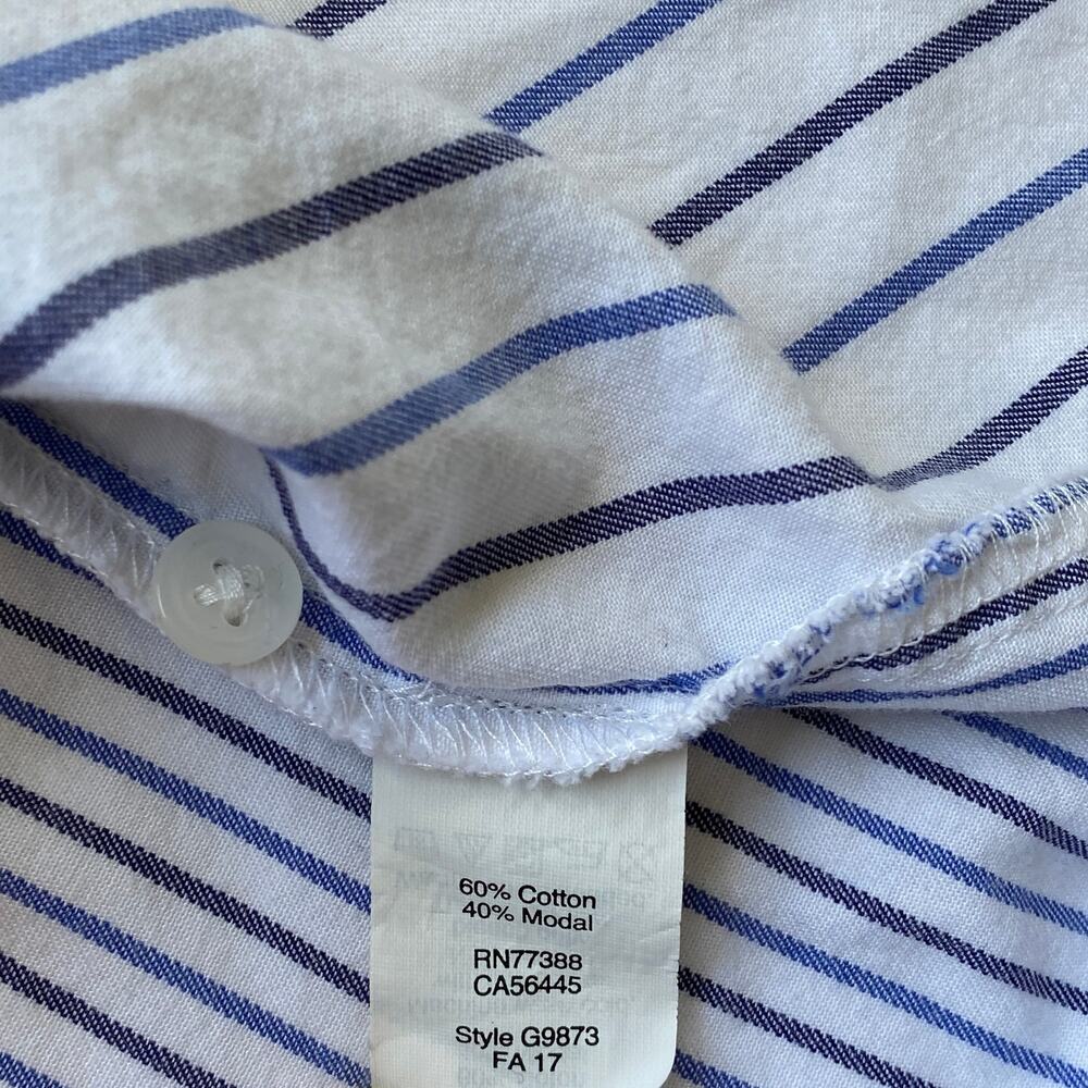 Madewell Classic Ex-Boyfriend Shirt Blue & White Mixed Stripe Button Down Small - Picture 8 of 8
